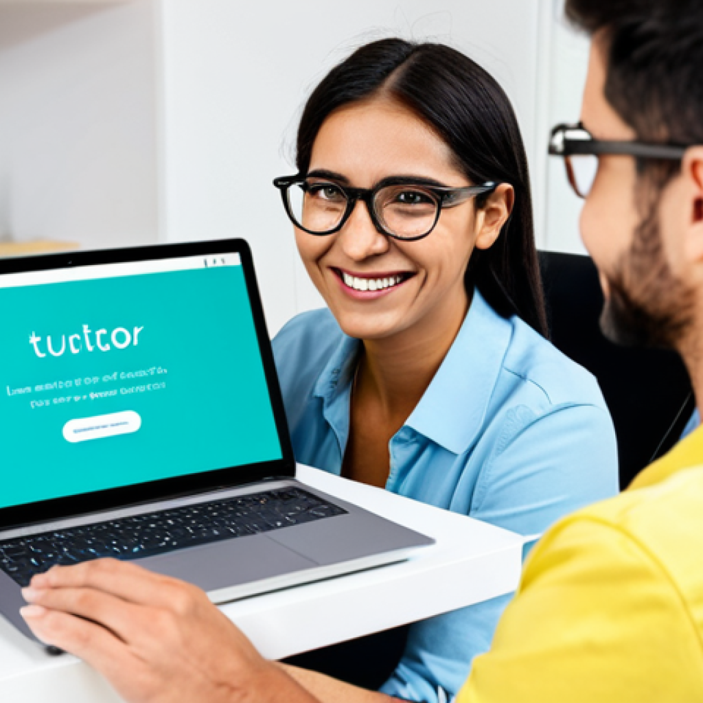AI-Powered Language Tutor**

"A person wearing glasses smiles and interacts with a friendly AI language tutor on a laptop screen, learning Spanish. The AI tutor displays helpful grammar tips and pronunciation corrections. The scene is a bright, modern home office with a bookshelf in the background. fully clothed, safe for work, appropriate content, perfect anatomy, natural proportions, professional, family-friendly"

**