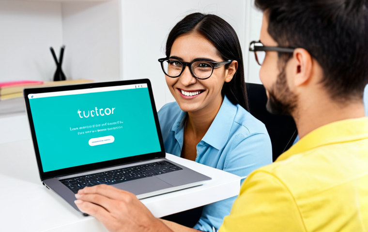 AI-Powered Language Tutor**

"A person wearing glasses smiles and interacts with a friendly AI language tutor on a laptop screen, learning Spanish. The AI tutor displays helpful grammar tips and pronunciation corrections. The scene is a bright, modern home office with a bookshelf in the background. fully clothed, safe for work, appropriate content, perfect anatomy, natural proportions, professional, family-friendly"

**