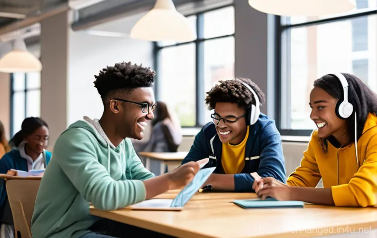 언어 교육에서의 학습자 피드백 - **Prompt:** A young adult (20s, gender-neutral, wearing casual yet stylish clothes like a t-shirt an...